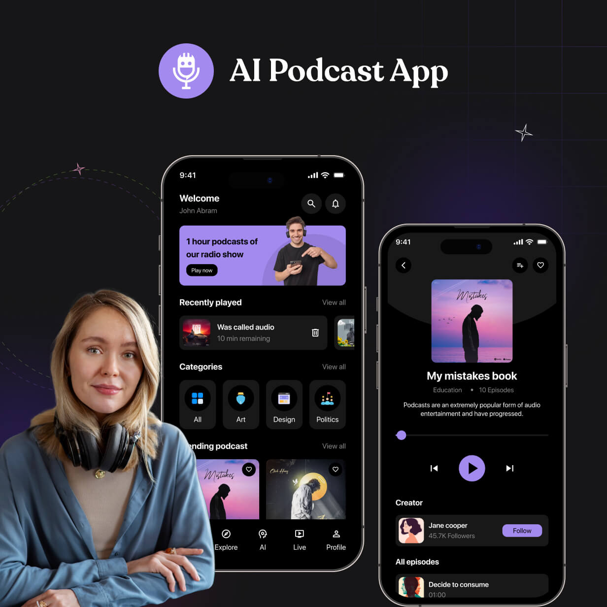 AIVoiceHub UI template | Online Podcast app in Flutter | PodHub Music App Template - 10