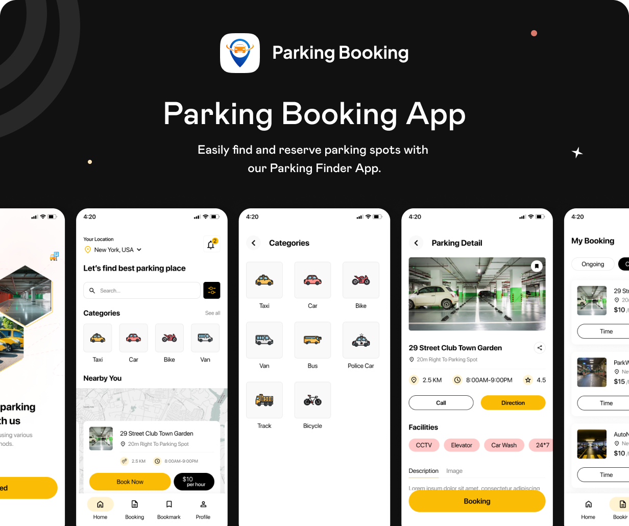Parking Finder UI template | FindMySpot App in Flutter | ParkSpotter App Template - 2
