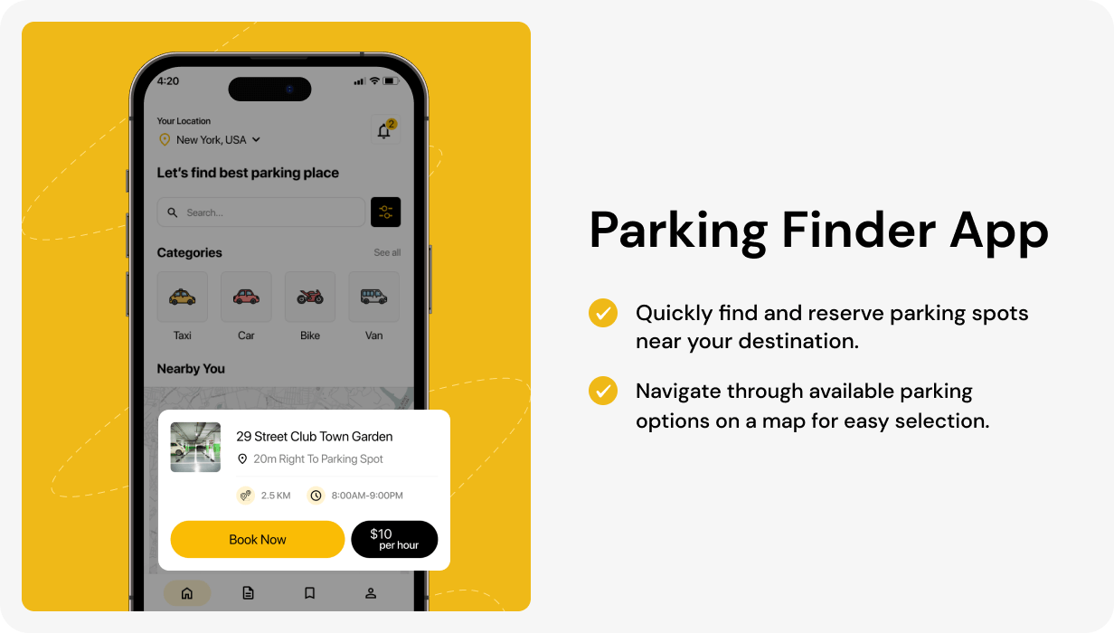 Parking Finder UI template | FindMySpot App in Flutter | ParkSpotter App Template - 6