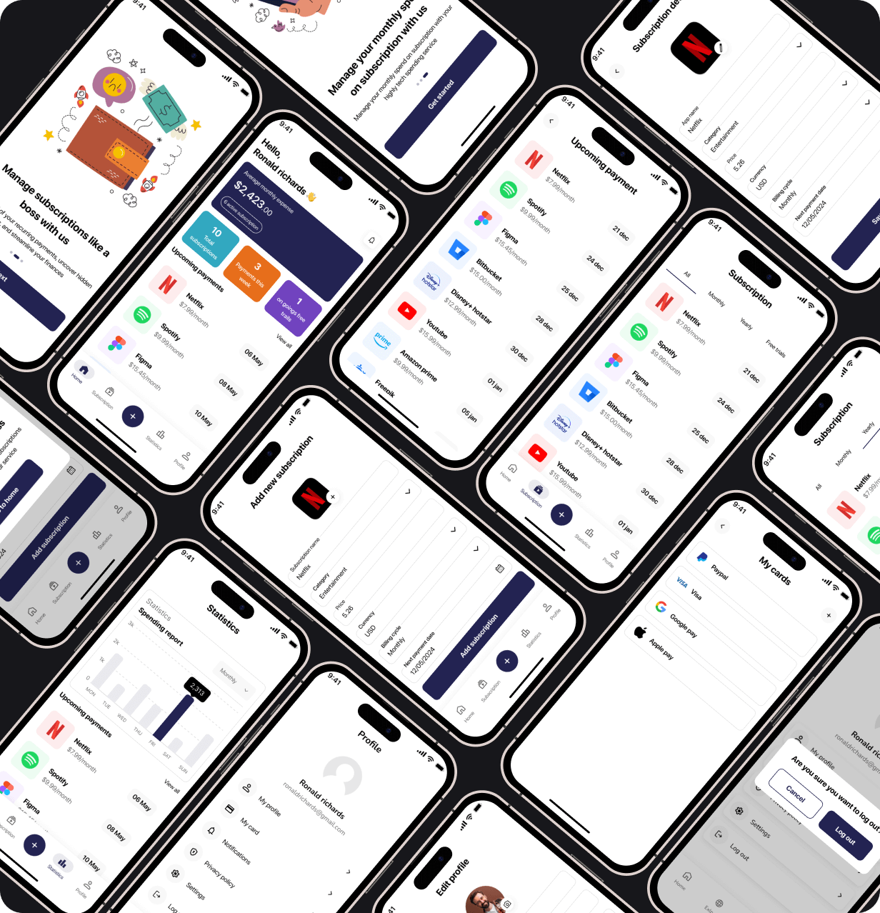 SubscriptMate UI template | Subscription Management App in flutter | RenewMaster App Template - 3