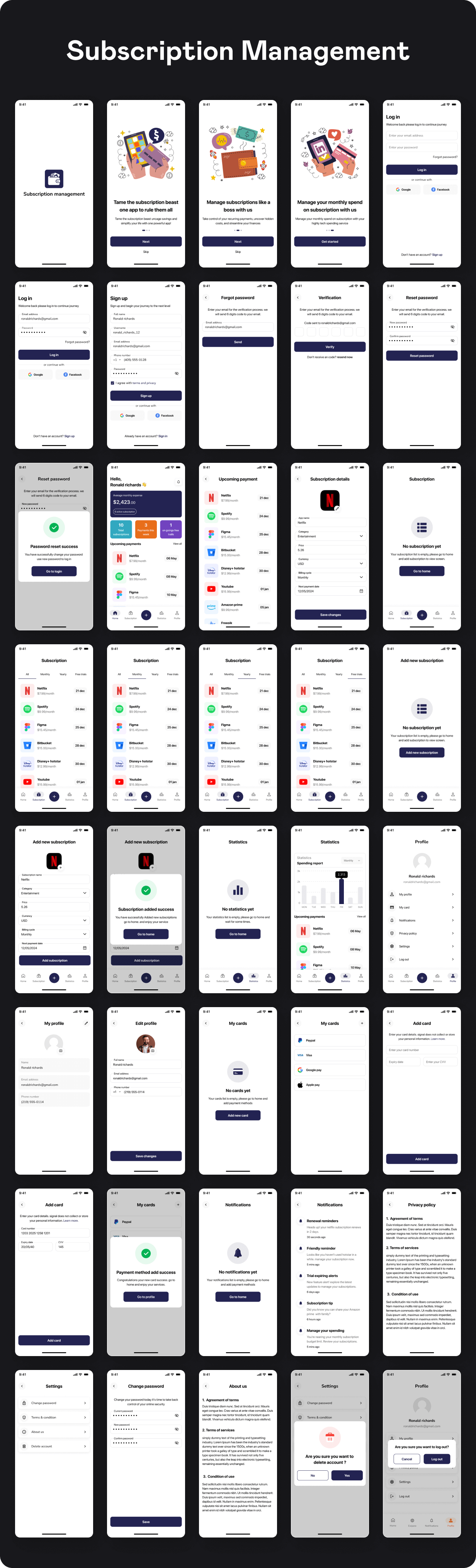 SubscriptMate UI template | Subscription Management App in flutter | RenewMaster App Template - 13