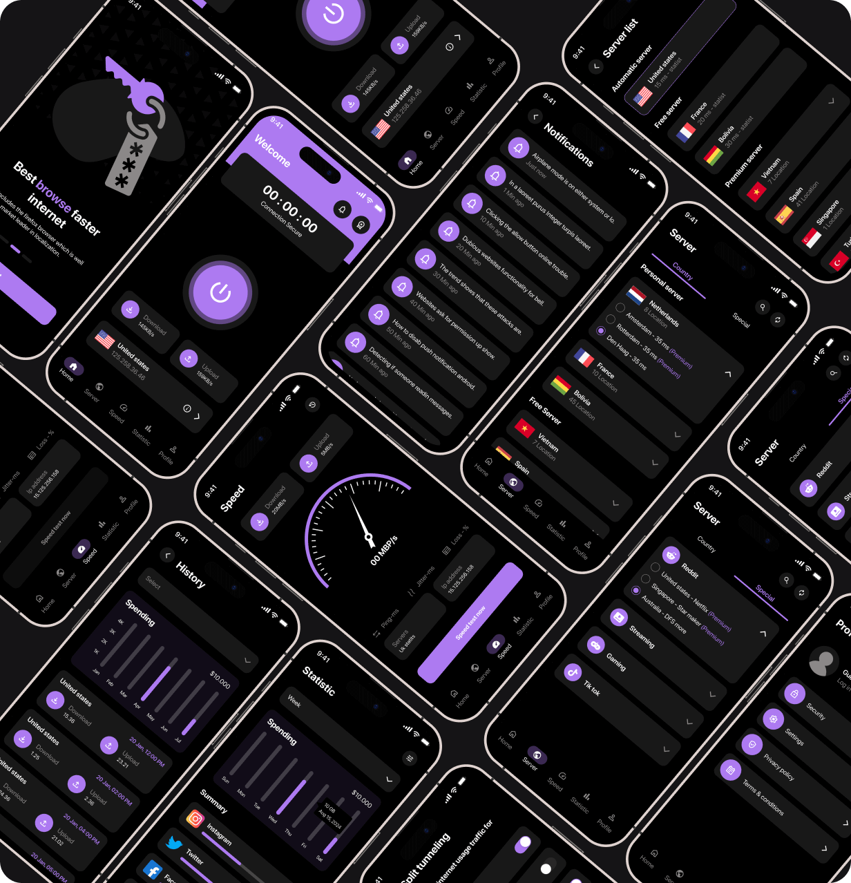 FlowVPN UI template | OpenVPN App in Flutter | Secure VPN app template - 3