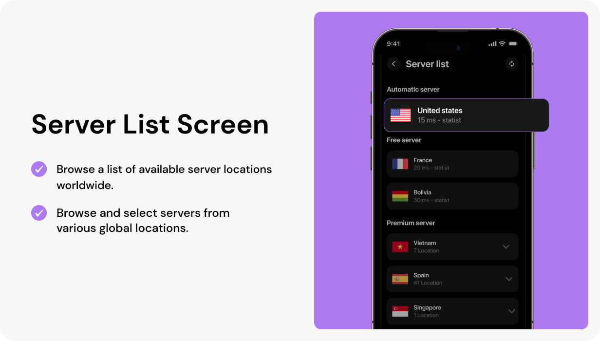 FlowVPN UI template | OpenVPN App in Flutter | Secure VPN app template - 7