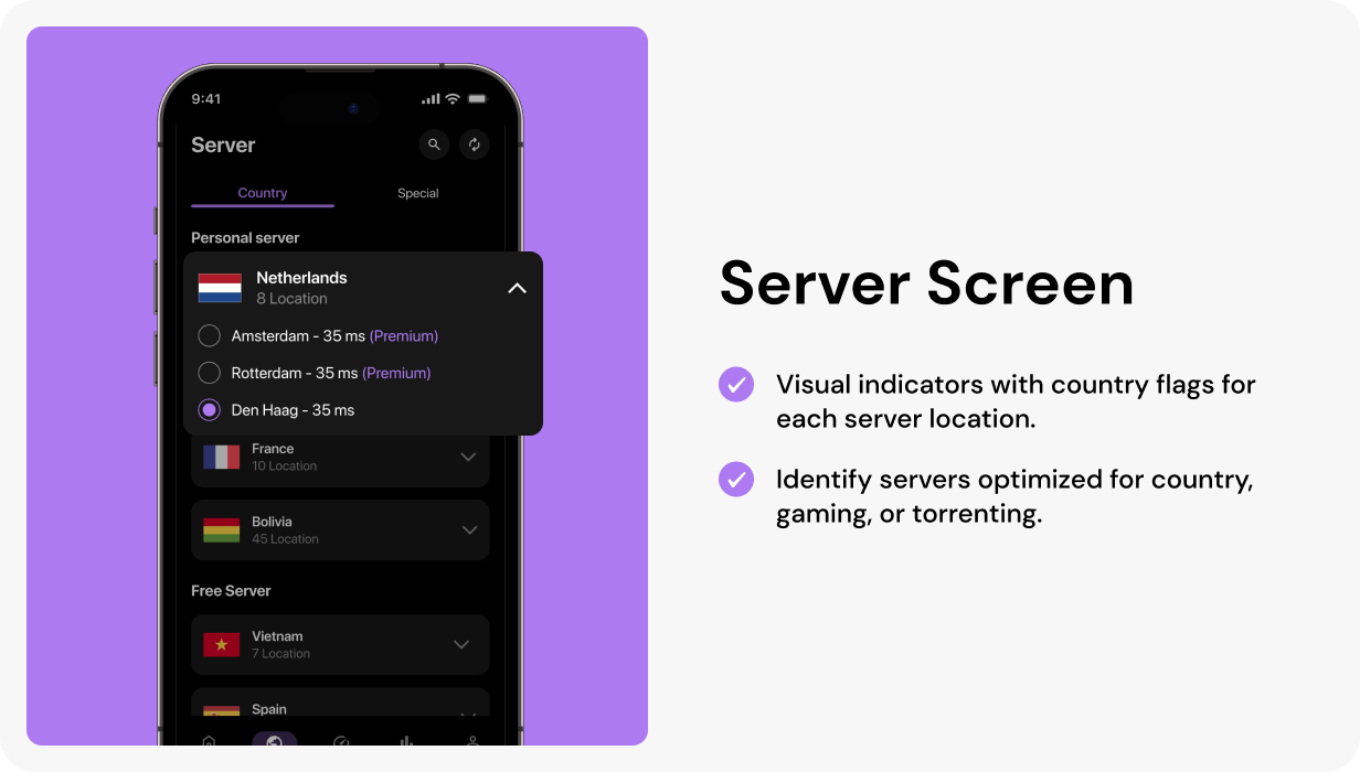 FlowVPN UI template | OpenVPN App in Flutter | Secure VPN app template - 8